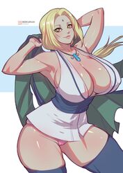 1girls almost_naked armpits big_breasts black_legwear blonde_hair bokuman boruto:_naruto_next_generations brown_eyes busty cameltoe cleavage clothed clothing female female_focus female_only forehead_jewel forehead_mark hi_res high_resolution highres inner_sideboob jewelry large_breasts legwear light-skinned_female light_skin lips lipstick looking_at_viewer makeup mature mature_female milf naruto naruto_(classic) naruto_(series) naruto_shippuden necklace no_pants panties pigtails pink_lips pink_lipstick pink_panties pink_thong pinup pose posing revealing_clothes shounen_jump sideboob sleeveless sleeveless_shirt solo solo_female solo_focus standing thick_thighs thighs thong tied_hair tsunade undressing voluptuous wide_hips rating:Explicit score:126 user:Anonirock