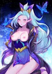 1girls big_breasts breasts breasts_out female female_only league_of_legends light-skinned_female liremi spirit_blossom_series spirit_blossom_vayne vayne rating:Questionable score:75 user:color_bee