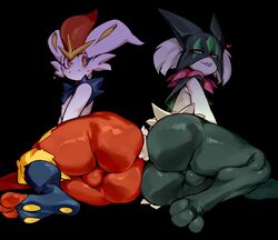 <3 2boys anthro ass_to_ass big_ass big_butt black_background bulge butt cinderace dat_ass doppel duo duo_focus felid feline femboy generation_8_pokemon generation_9_pokemon girly hi_res lagomorph leporid male male/male male_only mammal meowscarada multiple_boys muscular_legs nintendo pokémon_(species) pokemon pokemon_sv rabbit simple_background tagme thick_ass thick_thighs wide_hips rating:Explicit score:290 user:Uglydude452