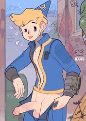 big_penis blonde caught clothing computer drunk electronics fallout femboy gay human male male_only pale_skin party_hat patreon pip-boy public ra4s super_mutant vault_boy vault_suit wristwear rating:Explicit score:165 user:Bngst