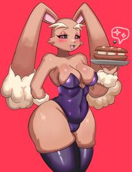 1girls anthro bare_shoulders big_breasts blush breasts bunny_ears bunny_girl bunnysuit cameltoe cleavage clothed clothing female female_only fur furry furry_only generation_4_pokemon looking_at_viewer lopunny navel nintendo open_mouth open_smile plate pokémon_(species) pokemon sandwich simple_background smile solo solo_female standing thick_thighs thighhighs voluptuous wide_hips ytrall rating:Questionable score:70 user:Lunacy