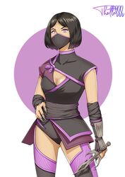 2d black_hair breasts edenian female female_only mask masked masked_female mileena mortal_kombat mortal_kombat_11 solo solo_female solo_focus tarkatan thighhighs thighs thotlerrr treartz yellow_eyes rating:Questionable score:43 user:Monbo