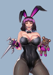 2d big_breasts big_thighs black_hair bowtie breasts bunny_ears bunnysuit female female_focus female_only fishnet fishnets lips mileena mortal_kombat mortal_kombat_x sharp_teeth solo solo_female solo_focus tarkatan teddy_bear teeth thighs thotlerrr thunder_thighs treartz weapon yellow_eyes rating:Questionable score:134 user:Monbo