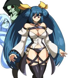 1girls bare_shoulders belt big_breasts black_thighhighs blue_hair breasts busty casual child_bearing_hips choker cleavage curvy dizzy_(guilty_gear) female female_only guilty_gear guilty_gear_xrd highres large_breasts legs long_hair mature mature_female mature_woman milf navel necro_(guilty_gear) red_eyes ribbon sensual thick_thighs thighhighs thighs tinafate1 twintails undine_(guilty_gear) voluptuous wide_hips yellow_ribbon rating:Questionable score:90 user:spk120