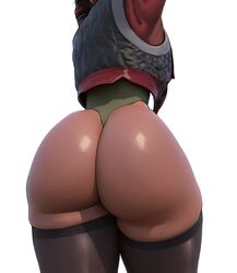 1girls 3d absurd_res ass ass_focus cyberpunk_2077 dark-skinned_female dark_skin female female_only hi_res large_ass panam_palmer popogori solo thighhighs thighs white_background wide_hips rating:Explicit score:201 user:WatchTheLanguage