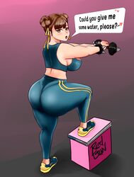 1girls asian asian_female ass ass_focus big_ass big_breasts big_butt breasts brown_hair busty capcom chun-li curvy dialogue double_bun dumbbell english_text exercise fat_ass female female_focus female_only gym_clothes gym_uniform hair_ribbon heart hi_res high_resolution highres large_ass large_breasts leggings lifting_weights light-skinned_female light-skinned_male light_skin redgun sideboob simple_background solo solo_female solo_focus speech_bubble spoken_heart sports_bra street_fighter street_fighter_alpha sweat sweatdrop sweatdrops sweating sweaty tagme text text_box thick_ass thighs voluptuous voluptuous_female working_out workout rating:Questionable score:62 user:InstantNoodulz