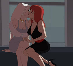 2girls big_breasts breasts curvy curvy_female dress female female/female female_focus female_only jewelry kissing lesbian lesbian_kiss lesbians light-skinned_female marvel marvel_comics mary_jane_watson pistaccio red_eyes red_hair silver_sable silver_sablinova the_spectacular_spider-man thick voluptuous voluptuous_female white_hair yuri rating:Questionable score:152 user:Irxzua