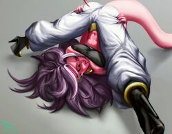 1girls abs android_21 android_21_(evil) arabian_clothes ass athletic_female breasts dark_sclera dragon_ball dragon_ball_fighterz dragon_ball_z harem_outfit large_breasts majin_android_21 no_bra no_bra_under_clothes novasayajingoku pink_body pink_skin seductive six_pack smile solo solo_female spiked_hair tail tongue_out white_hair rating:Questionable score:102 user:Chfuzz21