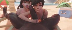 1boy 2girls 3d asian_female brown_eyes brown_hair d.va dark-skinned_male dark_skin erection female handjob interracial large_penis light-skinned_female looking_up male overwatch penis straight summer threedust tracer rating:Explicit score:269 user:ToggafNaelik