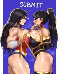 2d 2girls absurd_res aestheticc-meme big_ass big_breasts black_hair bondage bound dc_comics diana_prince female female_only femdom femsub hi_res huge_breasts justice_league justice_league:_crisis_on_two_earths lasso_of_truth lezdom lezsub lipstick_mark lots_of_lipstick_marks multiple_girls muscular muscular_female muscular_sub ponytail rope_bondage spank_marks superwoman superwoman_(mary_batson) wonder_woman wonder_woman_(series) yuri rating:Explicit score:554 user:MaskedBug