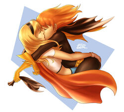 2dnsfw 2dswirl 2girls ass_grab barbara_gordon batgirl batman_(series) blonde_hair boots breasts cape curvy curvy_female dc dc_comics dcau duo female female/female female_focus female_only gloves headband kara_zor-el kissing lesbian lesbian_kiss light-skinned_female passionate passionate_kiss red_hair straight_hair supergirl superheroine superman_(series) wide_hips yuri rating:Questionable score:88 user:Ermant