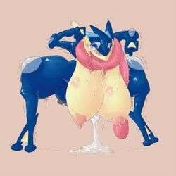 amphibian anthro anthrofied big_breasts blush breasts cum dripping eyes female frog greninja long_tongue massive_breasts ninja pokémon_(species) pokemon pokemon_xy red scalie signirsol solo tears tongue tongue_out webbed_feet rating:Explicit score:35 user:UrFavFemRper