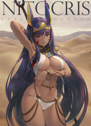 big_breasts chowbie dark-skinned_female dark_skin desert fate/grand_order fate_(series) nitocris_(fate/grand_order) purple_hair rating:Questionable score:80 user:red3301