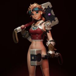 1girls blonde_hair blue_eyes choker covered_nipples covered_pussy darkzigzagzoon ear_piercing earrings exposed_stomach female female_only fortnite fortnite:_battle_royale glasses_on_head gloves hammer no_panties no_pants red_clothing scar shoulder_pads small_nose solo solo_female solo_focus strategically_covered sylvie_(fortnite) tagme top_only rating:Questionable score:28 user:Darkzigzag