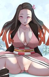 1girls bottomless bottomless_female demon_slayer edit female female_only kamado_nezuko kimetsu_no_yaiba lainart pink_eyes solo tagme rating:Explicit score:68 user:acolefan5