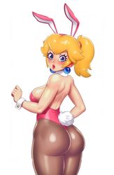 1girls accessory ass ass_focus back_view big_ass blonde_hair blue_eyes blush bunny_ears bunny_tail bunnysuit dick_sucking_lips dsl earrings eyelashes female female_only from_behind huge_ass light-skinned_female light_skin lipstick long_hair looking_at_viewer looking_back mario_(series) nice_ass nintendo open_mouth pantyhose ponytail princess_peach rizdraws shiny_skin sideboob simple_background solo standing thick_lips thick_thighs white_background wide_hips rating:Questionable score:278 user:Wolfismyname