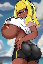 big_ass big_breasts big_butt blonde_hair breasts_bigger_than_head brown_nipples brown_skin bubble_ass bubble_butt dark-skinned_female detritus duvet208 female female_only huge_breasts inkling inkling_girl large_breasts looking_at_viewer looking_pleasured nipples purple_eyes skirt smile smiling smiling_at_viewer splatoon splatoon_(series) thick_ass thick_thighs rating:Explicit score:94 user:Zummay05