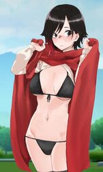 1girls animated big_breasts black_bra blush busty cute female female_only large_breasts navel no_sound ruby_rose rwby segal03 short_hair shureibusi tagme video rating:Questionable score:75 user:segal03