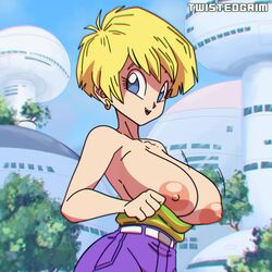 1girls animated big_breasts blonde_hair blue_eyes bouncing_breasts breasts dragon_ball dragon_ball_z erasa exhibitionism female female_only high_resolution medium_hair mp4 nipples no_bra no_sound outdoors short_hair shorter_than_10_seconds shorter_than_30_seconds smile solo solo_female tagme twistedgrim undressing video rating:Explicit score:414 user:freedexpre