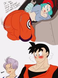 1boy 1girls 1milf 2boys ass ass_focus attracted blue_eyes blue_hair blush breasts bulma_briefs cleavage clothed clothing dragon_ball dragon_ball_z friends_mother future_bulma future_gohan future_trunks huge_ass huge_breasts mature_female milf mother mother_and_son's_friend muscles muscular muscular_male nala1588 nipples older_female son_gohan tagme text trunks_(dragon_ball) trunks_briefs young_man_and_milf younger_male rating:Questionable score:154 user:Bruh_just_work_already