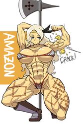 abs amazon amazon_(dragon's_crown) muscular_female rice(bob) tagme rating:Questionable score:15 user:singhahyung0