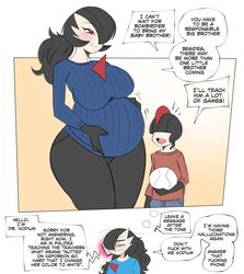 1boy 1girls alternate_hair_color alternate_hairstyle anthro big_belly big_breasts black_hair breasts comedy comic_page daydream dialogue english_text female female_pokemon funny gardevoir goth goth_girl goth_slut hair_over_one_eye huge_breasts humor long_hair male milf mother_and_son nintendo pokémon_(species) pokemon pregnant pregnant_belly pregnant_female ralts redditoir round_belly saltyxodium short_hair text vaporeon_copypasta white_body white_skin wholesome rating:Safe score:355 user:NightSky77