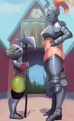 2023 2d 2d_(artwork) 2girls armet armor armored_boots armored_female armored_gloves armour big_thighs bottom_heavy bottomless breastplate clock couter cranihum cuirass cuisse female female_focus female_knight female_only gauntlets goblin goblin_ears goblin_female gorget greaves green_body green_skin halberd hands_on_hips hands_on_own_hips height_difference helmet hi_res highres holding_polearm holding_weapon hourglass_figure huge_thighs human humanoid kardia_of_rhodes kasten_brust knight large_thighs larger_female light-skinned_female light_skin lilsa long_ears long_legs medieval medieval_armor medieval_armour metal_armor original original_character outdoors outside pantsless pauldrons plate_armor plume pointy_ears polearm poleyn public public_nudity rerebrace sabatons service_height shortstack size_difference smaller_female spaulders taller_girl tani_(cranihum) thick_thighs thighs vambraces voluptuous weapon rating:Questionable score:397 user:ibigfire