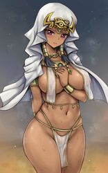 ass black_hair blush dark-skinned_female dark_skin egyptian_clothes egyptian_clothing egyptian_female egyptian_headdress female_only isis_ishtar large_breasts loincloth long_hair looking_at_viewer millennium_necklace pelvic_curtain purple_eyes r-binon solo_focus sweat thick_thighs thighs uncensored wide_hips yu-gi-oh! yu-gi-oh!_duel_monsters rating:Explicit score:193 user:HentaiHaremKing