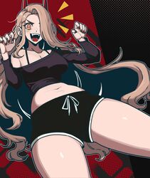 2020s 2023 anime big_breasts blonde_hair bra_strap breasts chainsaw_man clothing demon demon_girl demoness dolphin_shorts drawstring_bottomwear drawstrings exposed_midriff fangs female gym_shorts hair_covering_eye horns light-skinned_female light_skin long_hair long_sleeves manga painted_nails power_(chainsaw_man) powtaytow3333 red_nail_polish sharp_teeth shiny_hair shiny_skin shorts solo solo_female teenage_girl teenager thick_thighs tomboy topwear two_tone_bottomwear two_tone_bottomwear_(black&white) rating:Explicit score:99 user:Kidenyfailur