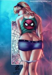 1girls 2017 ass ass_focus big_ass blonde_hair breasts cedric_humbert curvy fat_ass female female_only gwen_stacy gwen_stacy_(classic) hairband headband human human_only light-skinned_female light_skin marvel marvel_comics panties pawg renato_camilo skirt solo solo_female spider-man_crop_top straight_hair themed_clothes underwear undressing white_panties wide_hips rating:Questionable score:37 user:Pyromio