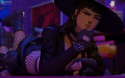 1girls 3d akkonsfw blender blender_cycles clothing dim_lighting fortnite fully_clothed goth phaedra_(fortnite) self_upload smug witch witch_hat rating:Safe score:29 user:Akkonsfw