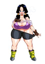 1girls belly belly_button biker_gloves black_hair blue_eyes blush boots breasts breasts_bigger_than_head bunkwizard busty cameltoe curvy dragon_ball dragon_ball_z erect_nipples female female_only horny huge_breasts lifted_shirt long_hair loose_shirt nipple_bulge no_panties pink_nails plump presenting pulling_down_pants shounen_jump socks solo solo_female sports_bra sportswear steam steaming_body sweat teenager thick_thighs tight_clothing tomboy twintails undressing venus_body videl voluptuous wide_hips rating:Explicit score:161 user:Hokage_Whore