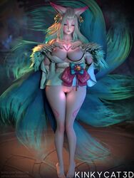 3d ahri female female_only kinkycat3d kinkykatt3d league_of_legends looking_at_viewer spirit_blossom_ahri spirit_blossom_series strip_game rating:Explicit score:115 user:kinkykatt3d