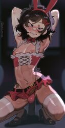 1boy bimbo crossdressing cute_male femboy male nazunita slut solo solo_focus solo_male thong_above_skirt thong_straps xininz rating:Explicit score:506 user:baklamaster