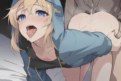 2boys ai_generated androgynous ass ass_grab blonde_hair blue_eyes blush bridget crossdressing cum_in_ass doggy_style femboy gay guilty_gear male nai_diffusion sex sexual_intercourse stable_diffusion yaoi rating:Explicit score:577 user:crazybaby