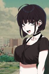 1girls animated black_eyes black_hair breasts choker ear_piercing english_text female female_only goth goth_girl insulting_viewer j.k. june_(oc) midriff no_sound original original_character outdoors pale-skinned_female pale_skin segal03 short_hair shorter_than_30_seconds solo speech_bubble tagme text text_bubble video white_skin rating:Questionable score:245 user:segal03