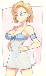 android_18 dragon_ball inkuusan nightgown tagme yellow_hair rating:Questionable score:131 user:_derDon_