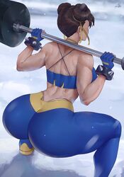 1girls absurdres alternate_version_available araneesama ass big_ass big_breasts big_butt breasts brown_hair capcom chinese_female chun-li clothed cutesexyrobutts_(style) dat_ass female female_only fully_clothed light-skinned_female short_hair solo squatting street_fighter tagme thick_thighs thong thunder_thighs twin_buns weightlifting weights whale_tail workout_clothes rating:Questionable score:283 user:N33dForBr33d