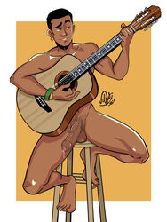 boner dark-skinned_male dark_skin erect_penis erection guitar hard_on male male_only melanin muscles muscular muscular_male playing_guitar precum sitting smooth_chest smooth_skin uncut veiny_penis velgaty rating:Explicit score:29 user:musclebro9