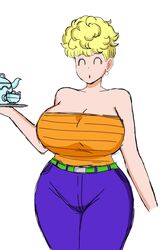 1girls blonde_hair blonde_hair_female curvaceous curvy dragon_ball female female_only milf momiji_(artist) orange_tubetop panchy panchy_(dragon_ball) panchy_briefs solo solo_female white_background rating:Questionable score:56 user:Berd151