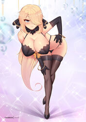 black_bra black_gloves black_lingerie black_panties black_stockings black_underwear blonde blonde_female blonde_hair blonde_hair_female bra cynthia_(pokemon) elbow_gloves female female_focus female_only game_freak gloves grey_eyes hair_covering_eye hair_covering_one_eye hair_over_eye hair_over_one_eye heels high_heels leaning_forward lingerie looking_at_viewer nintendo nonude panties pokemon pokemon_dppt smirking smirking_at_viewer solo solo_female solo_focus stockings thighhighs underwear virus-g rating:Questionable score:189 user:Mangosatsu