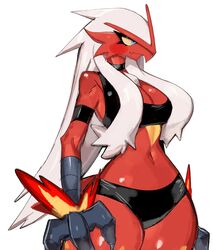 anthro anthrofied big_breasts blaziken breasts cleavage clothing female fur furry furry_only nintendo pokemon pokemon_(species) solo thick_thighs usa37107692 wide_hips rating:Questionable score:102 user:Kidenyfailur