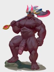 anthro asterius_(hades) balls bara big_balls big_muscles big_penis bovid bovine bull furry hades_(game) horns male male_only medial_ring muscles muscular nose_ring nude penis solo solo_male zoroj rating:Explicit score:62 user:Mr._Oh_No