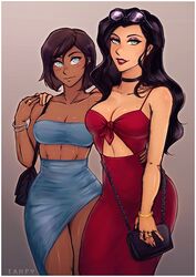 2girls abs arm_around_back arm_around_partner arm_around_shoulder arm_around_shoulders arm_around_waist artist_name asami_sato asymmetrical_clothes avatar_the_last_airbender bag bandeau bangle bare_shoulders beauty_mark big_breasts black-framed_eyewear black_choker black_hair blue_eyes blue_skirt bob_cut bracelet breasts brown_hair canon_couple chocolate_and_vanilla choker cleavage cocktail_dress collarbone commentary couple cowboy_shot cute dark-skinned_female dark_skin date date_night dress eyelashes eyeliner eyeshadow eyewear_on_head fancy_clothing female female_only fit_female front-tie_top fully_clothed gradient_background green_eyes grey_background handbag happy happy_couple holding_hands iahfy jewelry korra large_breasts light-skinned_female light_blush light_smile lipstick long_hair long_skirt looking_at_viewer makeup married_couple medium_breasts medium_hair midriff mole mole_on_breast multiple_girls muscular muscular_female navel nickelodeon parted_lips pencil_skirt purse red_dress red_lips ring shiny_skin short_hair side-by-side simple_background six_pack skirt skirt_set sleeveless sleeveless_dress smile spaghetti_strap standing stomach strapless sunglasses sunglasses_on_head swimsuit the_legend_of_korra thick_thighs toned toned_female tube_top wavy_hair wedding_ring wholesome wide_hips wife_and_wife yuri rating:Questionable score:376 user:Crcole331