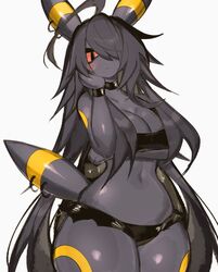 anthro anthrofied big_breasts breasts cleavage clothing cute eeveelution embarrassed female fur furry furry_only nintendo pokemon pokemon_(species) solo thick_thighs umbreon usa37107692 wide_hips rating:Questionable score:182 user:Kidenyfailur