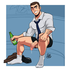 1boy beer boner erect_penis erection hard_on male male_only muscles muscular muscular_male penis_out penis_through_leghole precum precum_drip q-force rick_buck sitting spread_legs veiny_penis velgaty rating:Explicit score:28 user:musclebro9