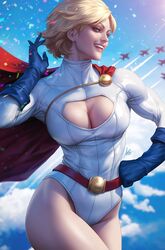 1girls artgerm big_breasts blonde_hair boob_window breasts cape curvy curvy_female curvy_figure dc female female_only fully_clothed karen_starr kryptonian light-skinned_female power_girl short_hair solo solo_female straight_hair superheroine superman_(series) voluptuous voluptuous_female wide_hips rating:Safe score:152 user:Fruytw