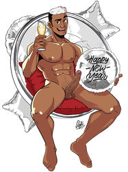 1boy boner champagne cheers dark-skinned_male dark_skin english_text erect_penis erection hard_on male male_only melanin muscles muscular muscular_male new_year sitting spread_legs titto_(velgaty) twitter_user_oc two_tone_hair veiny_penis velgaty rating:Explicit score:19 user:musclebro9