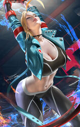 1girls ahoge artist_signature blonde_hair blue_eyes breasts cammy_stretch cammy_white capcom cleavage female female_only fit fit_female fully_clothed hips huge_breasts large_breasts slim_waist solo street_fighter street_fighter_6 stretching thick_thighs thighs watermark wide_hips zumi rating:Safe score:334 user:NightSky77