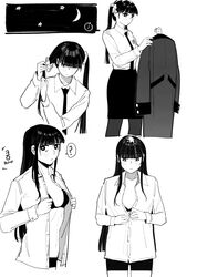 /// 1girls 2d bangs black_and_white black_hair bra button_down_shirt collared_shirt comic comic_page commander_(girls'_frontline) dialogue dress_shirt english_text female female_commander_(girls'_frontline) girls'_frontline greyscale highres huqu jacket korean_text long_hair midriff military_uniform monochrome necktie scrunchie skirt solo solo_female spats stockings text tie twintails underwear uniform rating:Safe score:46 user:GrumGrum123